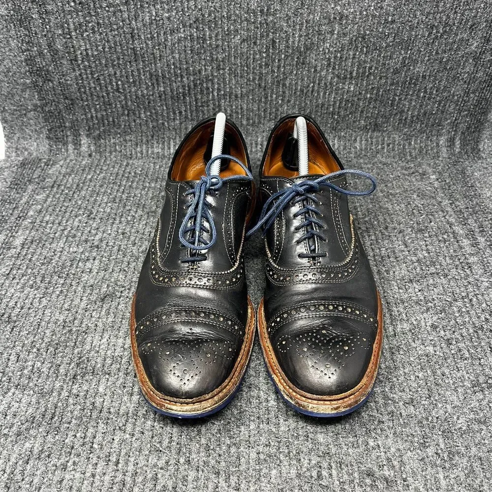 Allen Edmonds Strandmok Cap Toe Oxfords Brown Blue Leather Dainite Mens 10 D